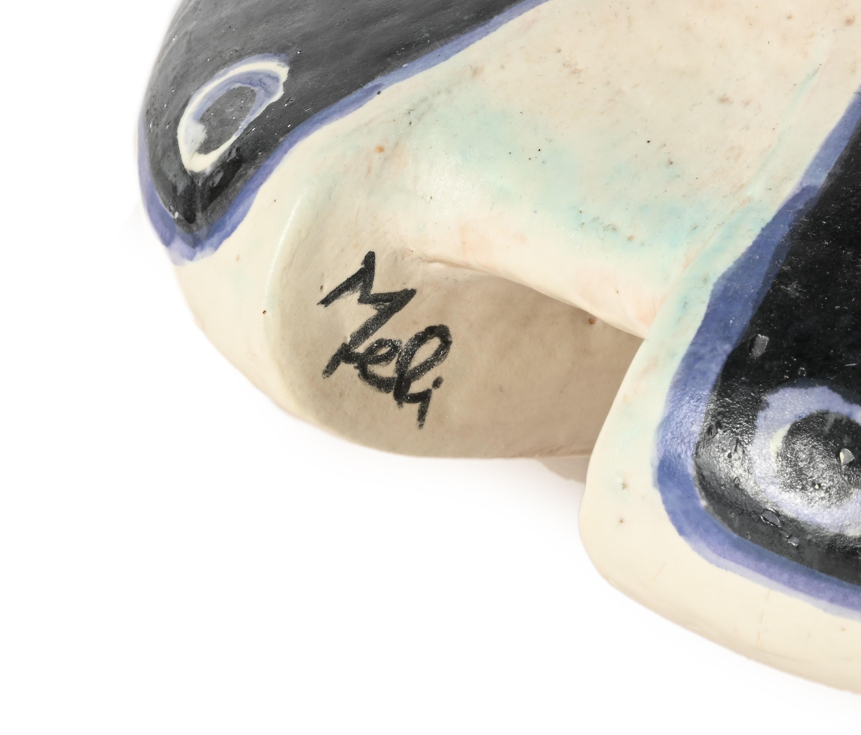 Salvatore Meli - Vaso in Ceramica Decorato con Motivi Astratti nei Toni del Bianco e Blu
