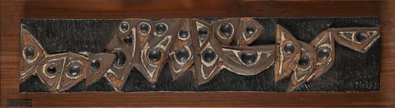 Salvatore Meli - Placca in Ceramica con Motivi Geometrici