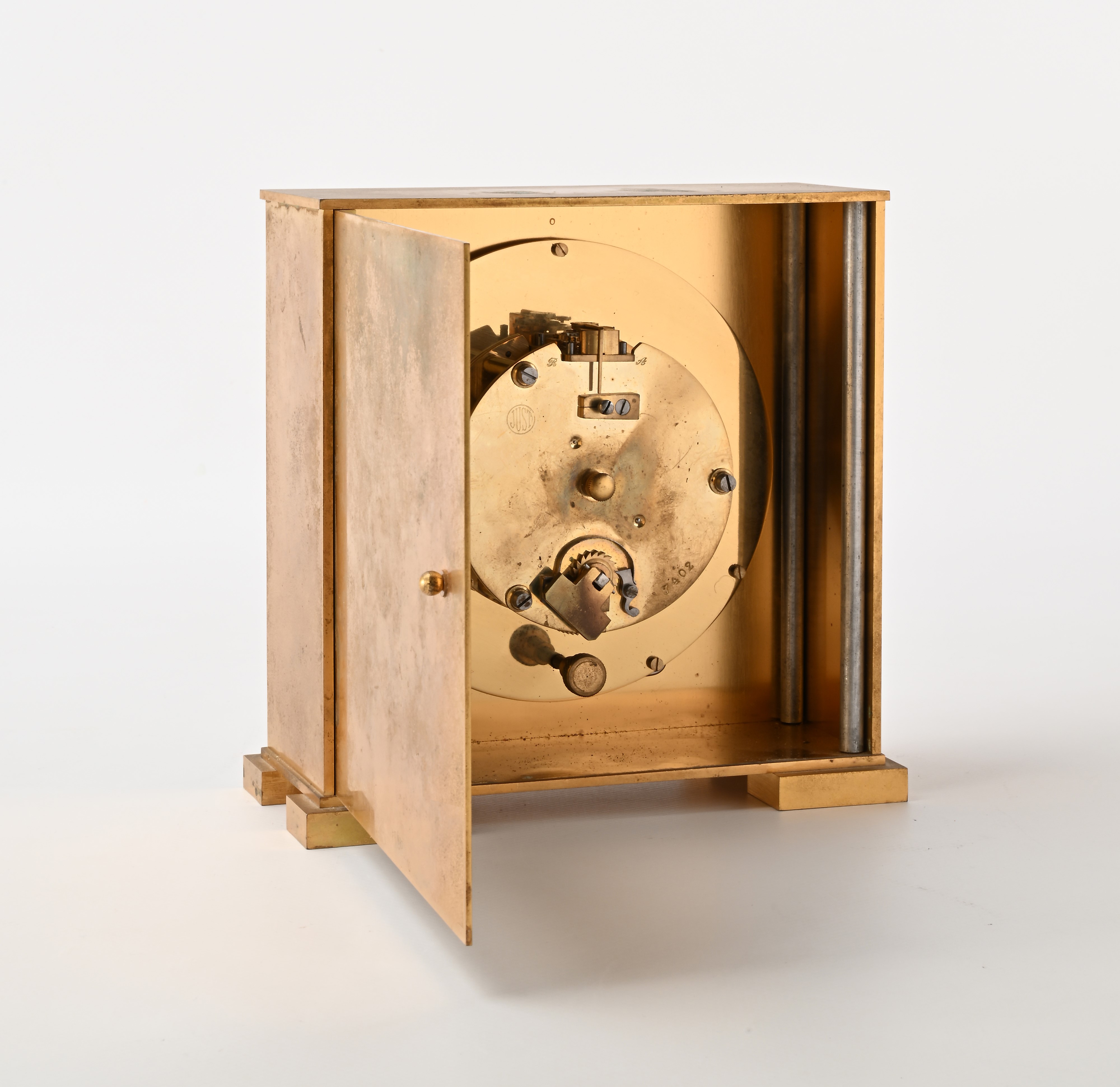 Serra World Time Desk Clock - Orologio da tavolo Gmt con 2 fusi orari su disco rotante a carica m...