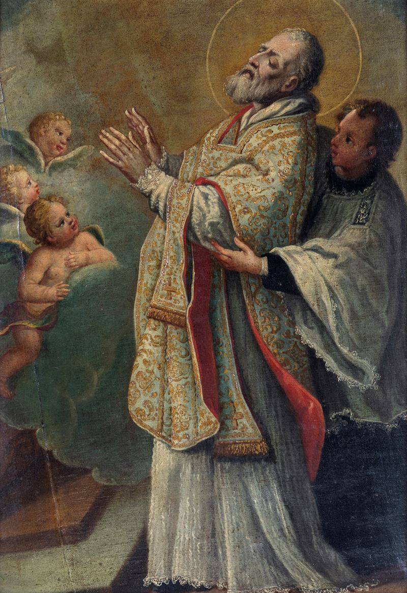 Pittore Napoletano del XVII Secolo - Gloria di Sant'andrea Avellino