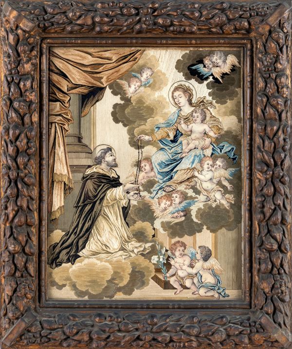 La Vergine col Bambino consegna il rosario a San Domenico