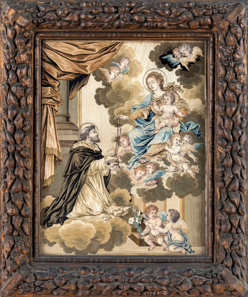 Marianna Elmo - La Vergine Col Bambino Consegna il Rosario a San Domenico