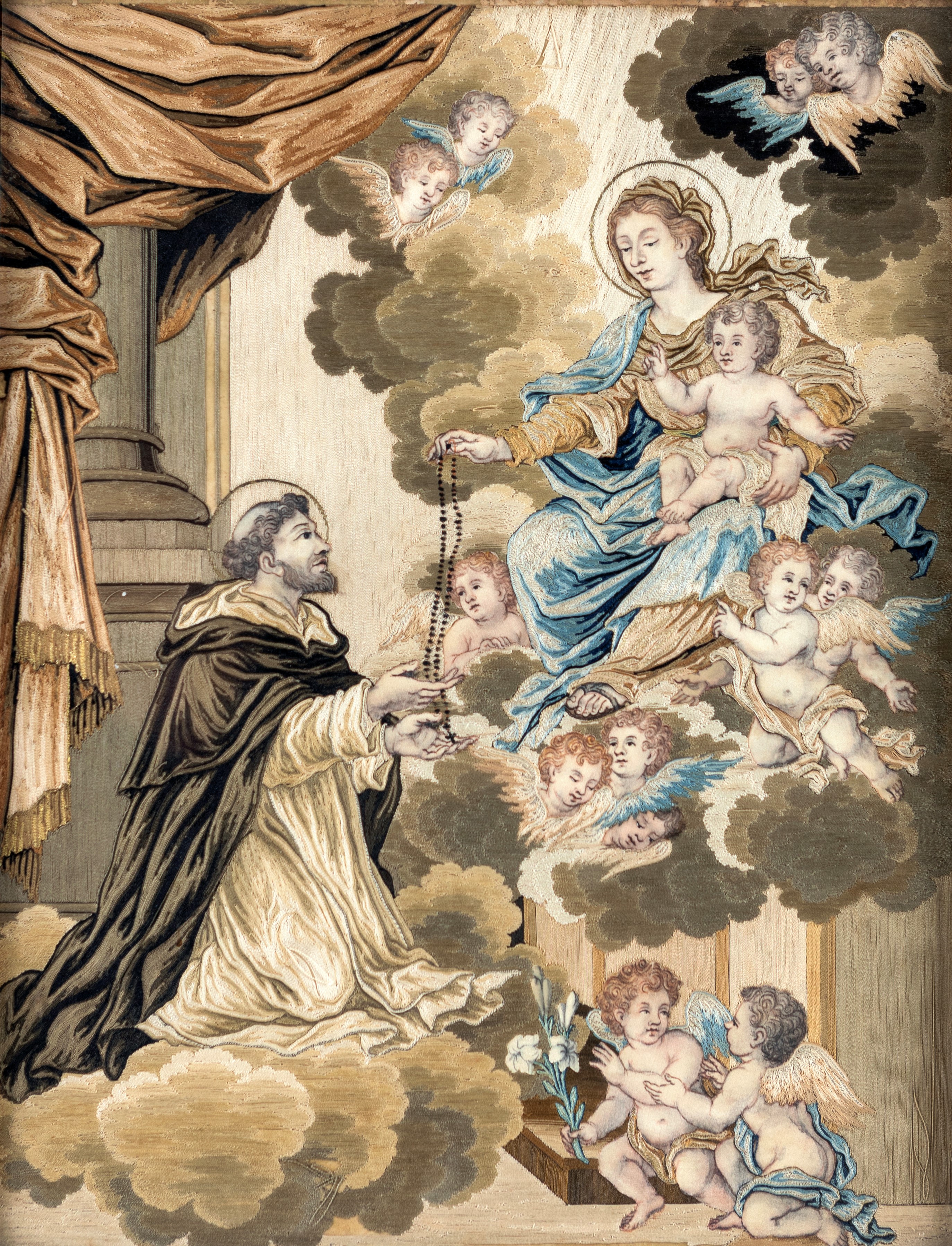 Marianna Elmo - La Vergine Col Bambino Consegna il Rosario a San Domenico