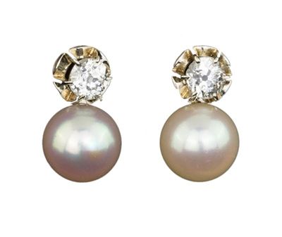 Orecchini Oro Bianco con Perle Giapponesi