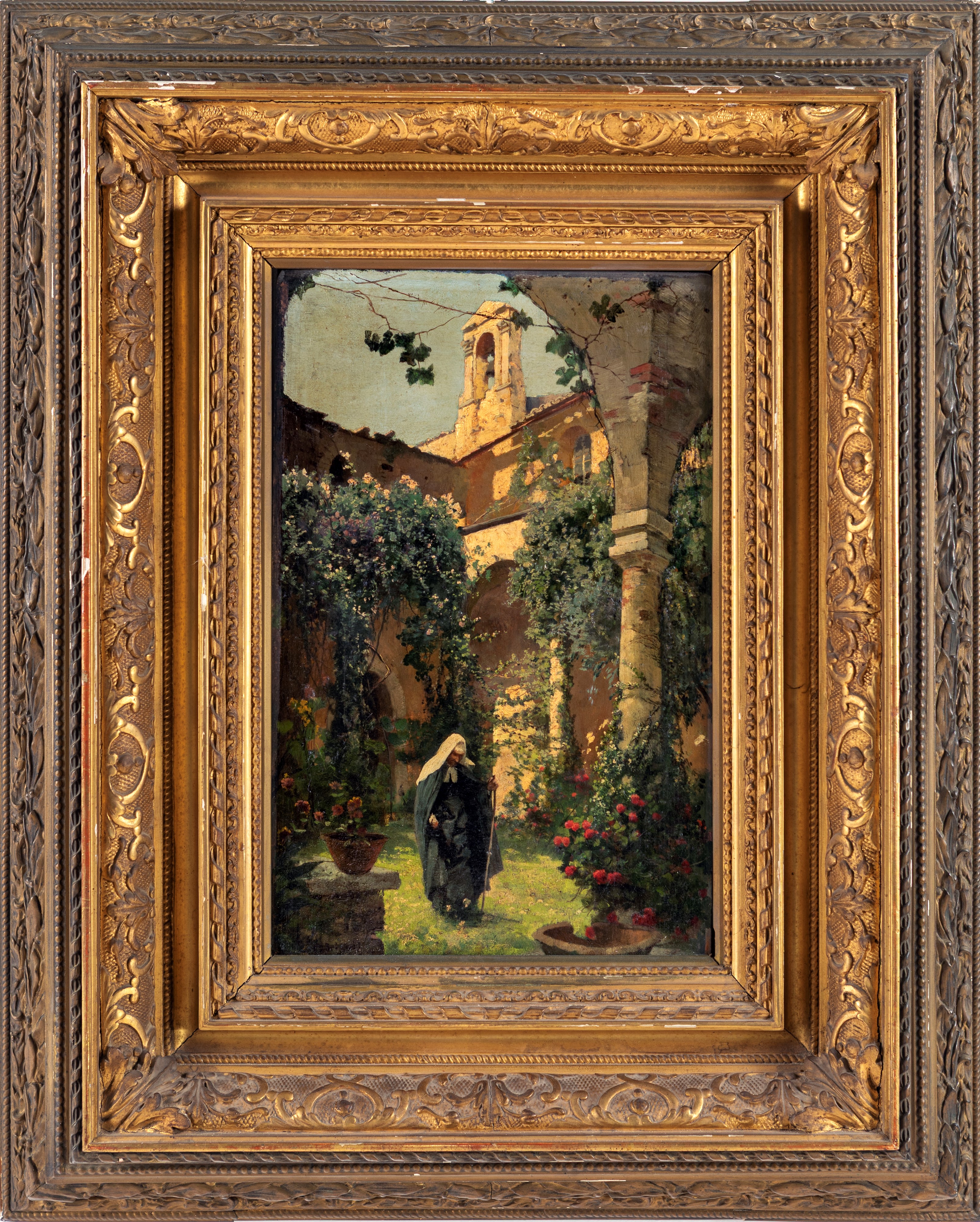Othmar Brioschi - Suora nel Chiostro di un Antico Convento