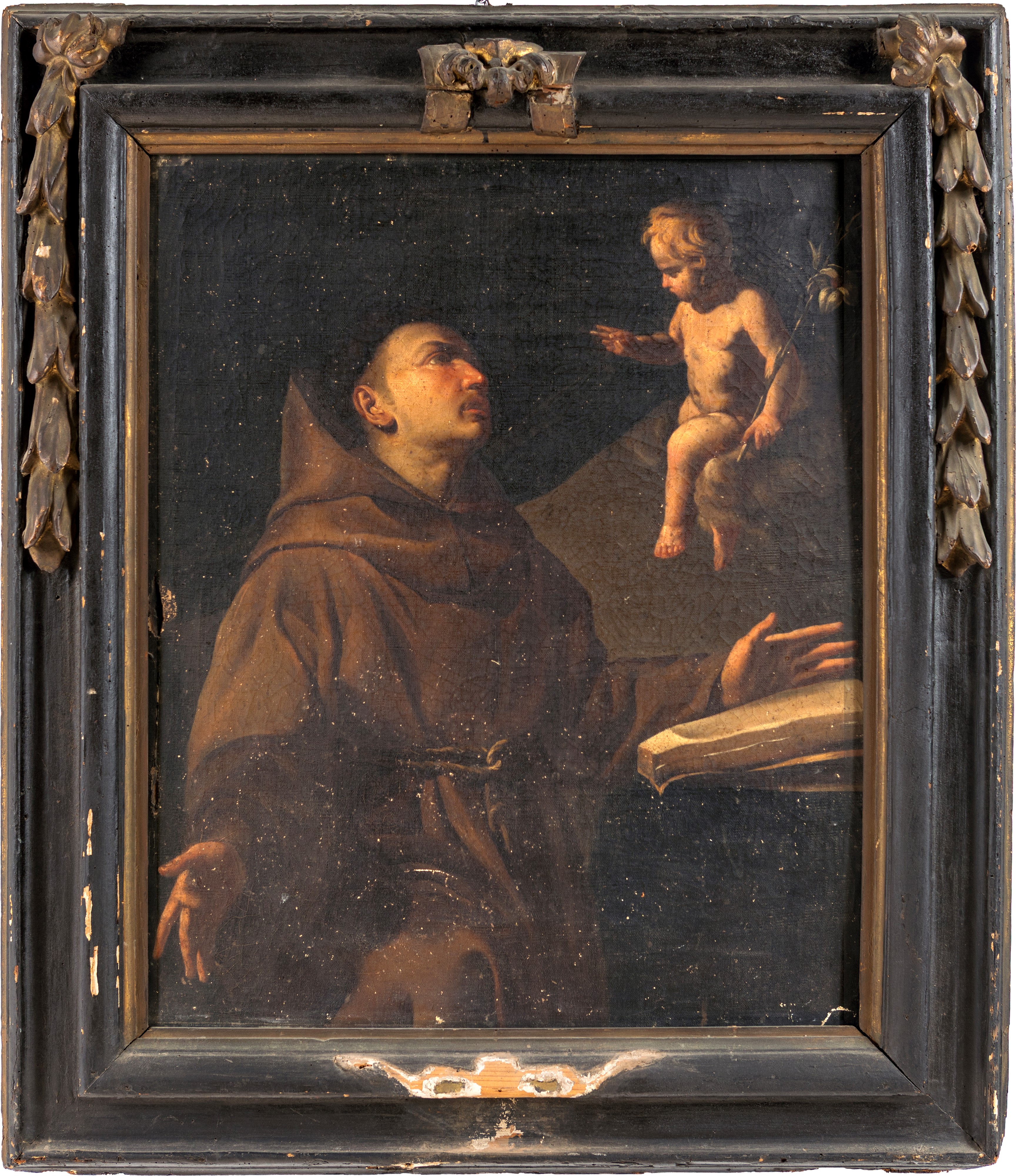 Pittore Napoletano del XVIII Secolo - San Antonio da Padova con Gesù Bambino