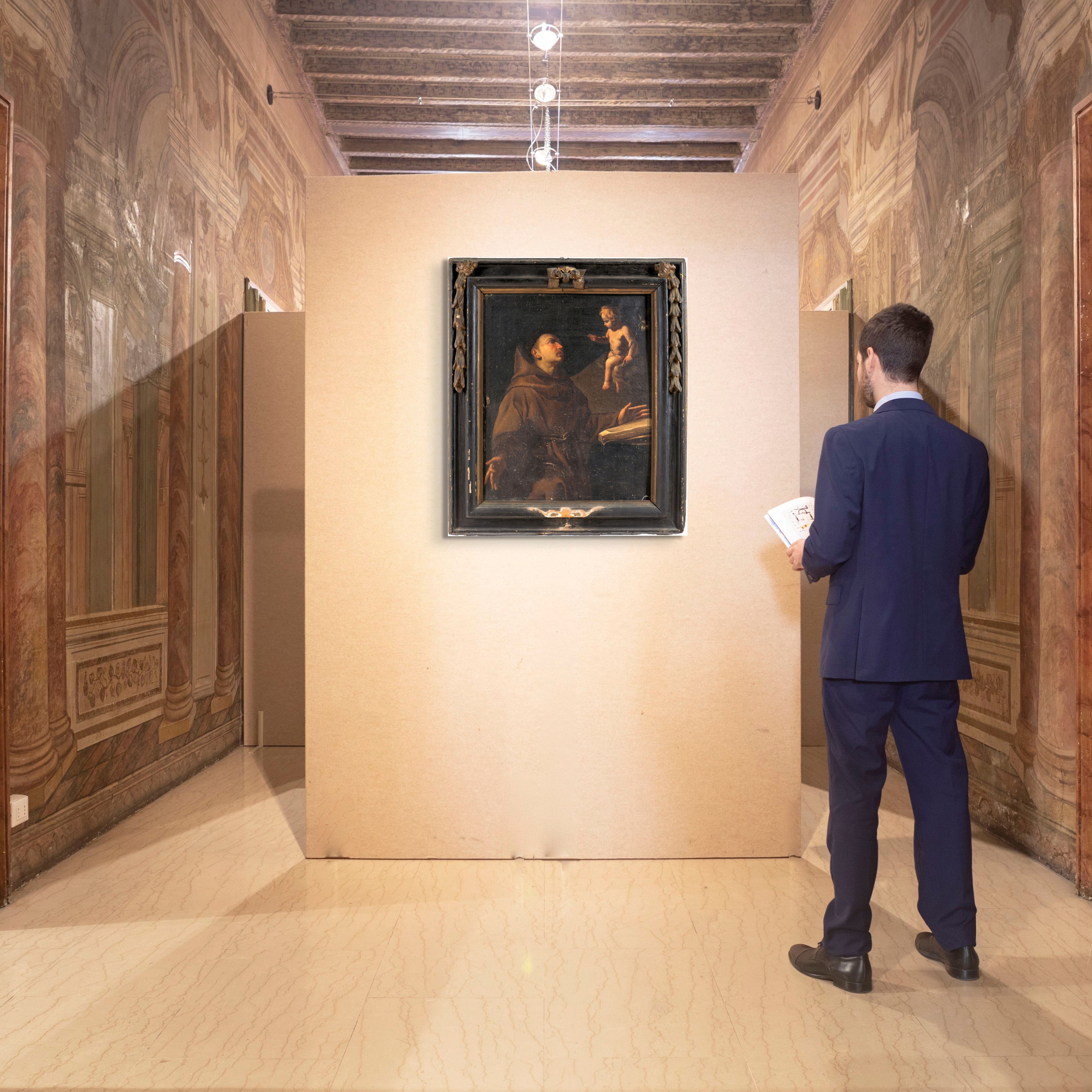 Pittore Napoletano del XVIII Secolo - San Antonio da Padova con Gesù Bambino