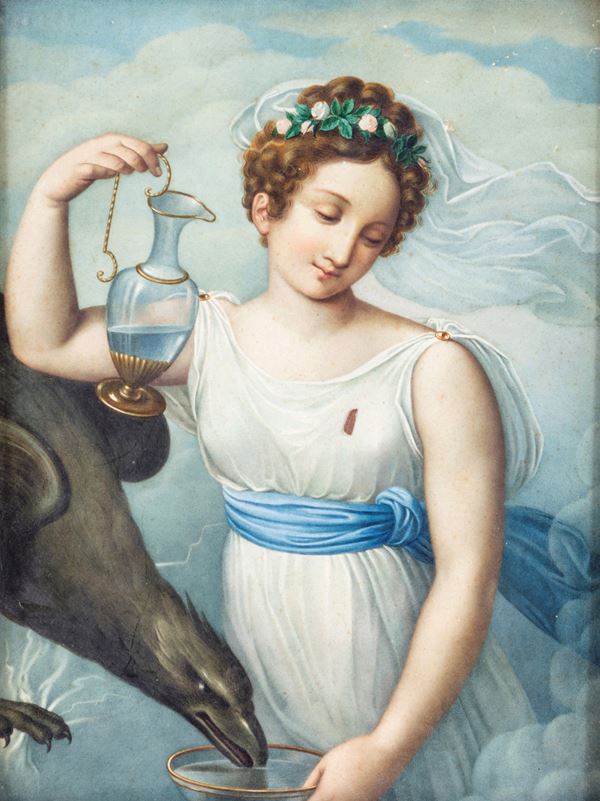 Ebe che disseta Giove sotto le sembianze di un'aquila