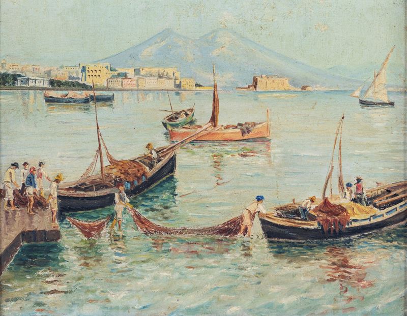 Scuola Napoletana del XX Secolo - Napoli, Veduta da Mergellina