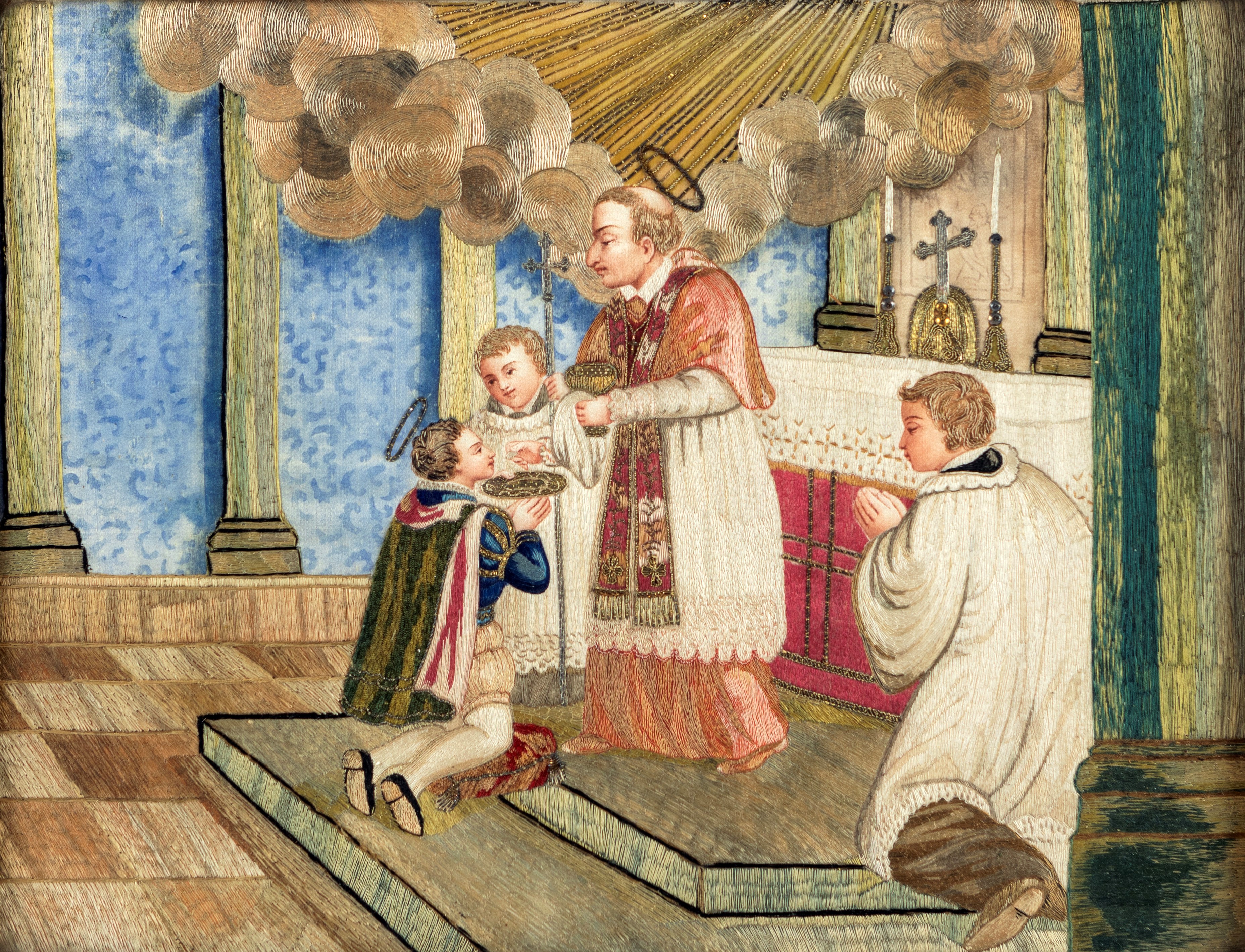 Arte Salentina del XVIII Secolo - San Luigi Gonzaga Riceve la Prima Comunione da San Carlo Borrom...