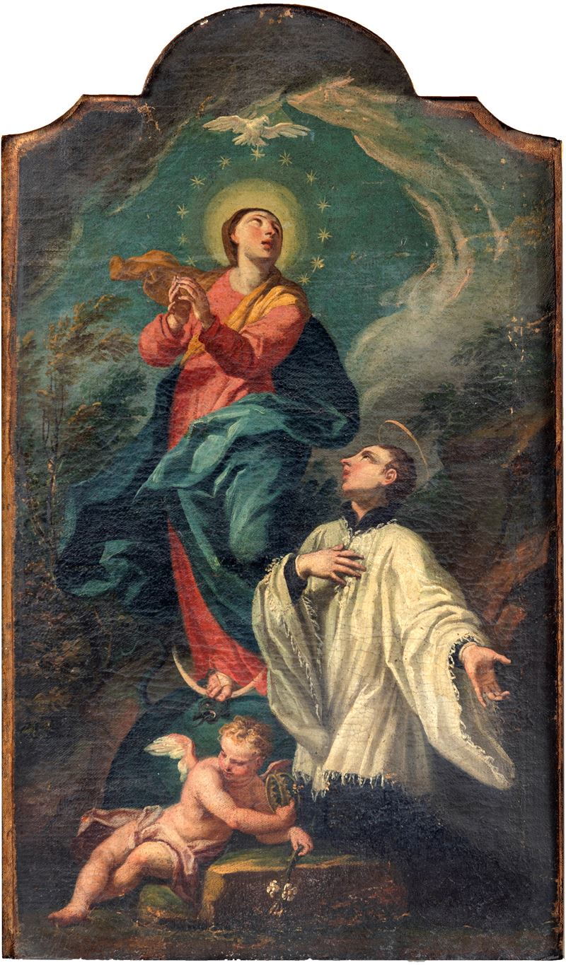 Pittore Lombardo del XVIII Secolo - Vergine Immacolata e San Luigi Gonzaga