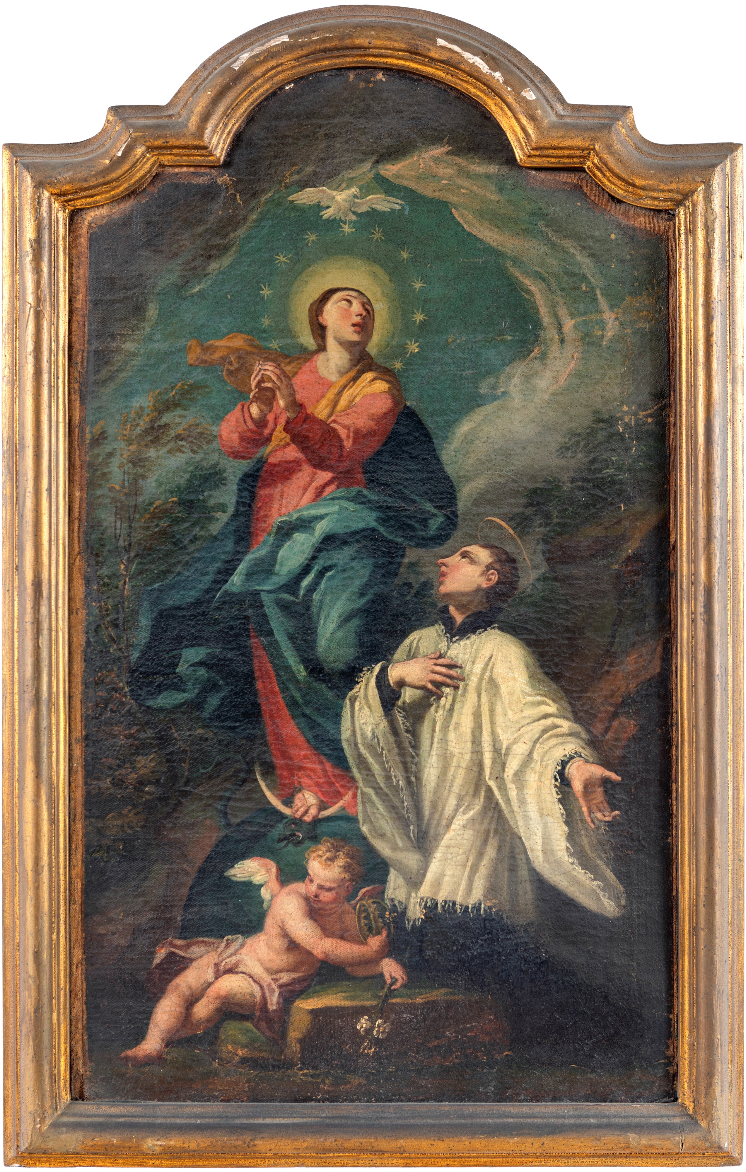 Pittore Lombardo del XVIII Secolo - Vergine Immacolata e San Luigi Gonzaga