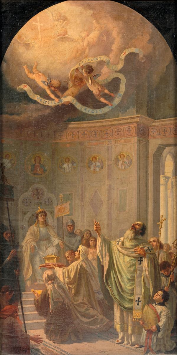 Radegonda ottiene in dono dall’imperatore di Costantinopoli Giustino II un frammento della reliquia della Croce
