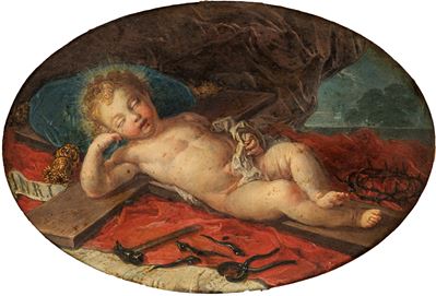 Gesù Bambino Dormiente sulla Croce