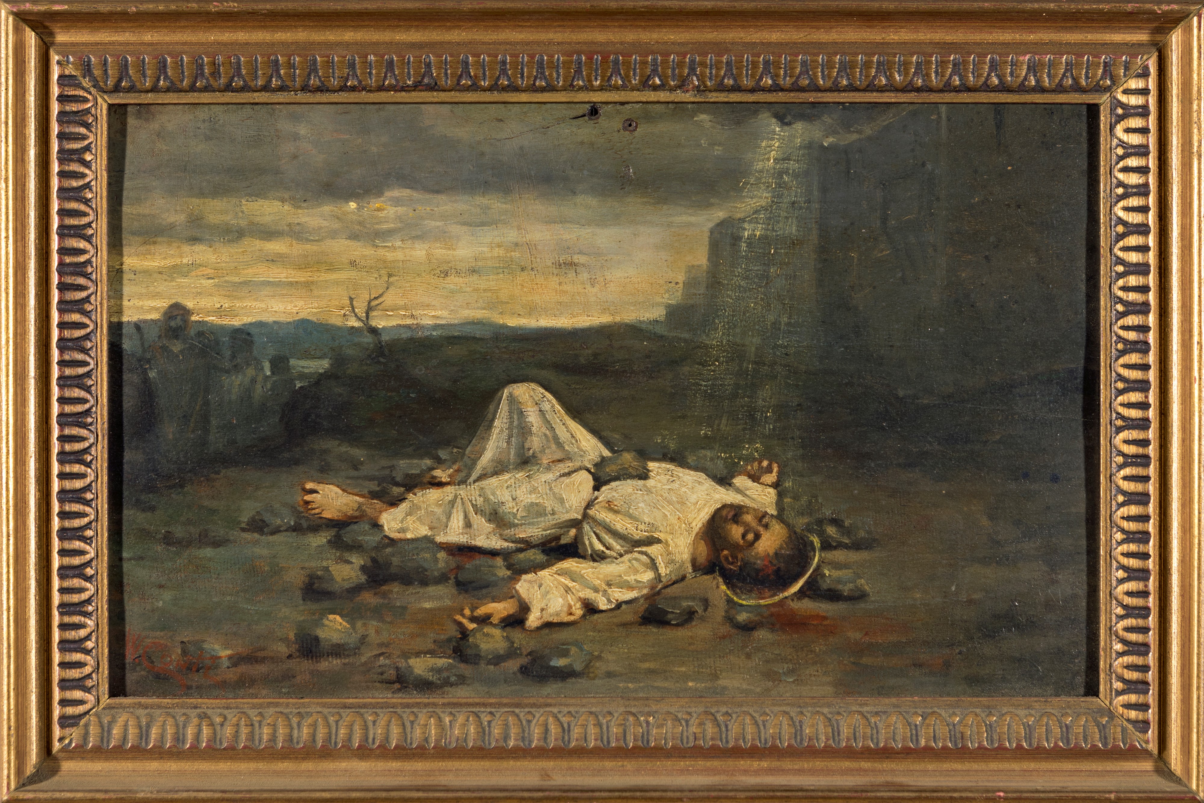 W. Conti (scuola Italiana Seconda Metà del XIX Secolo) - Il martirio di San Tarcisio lapidato