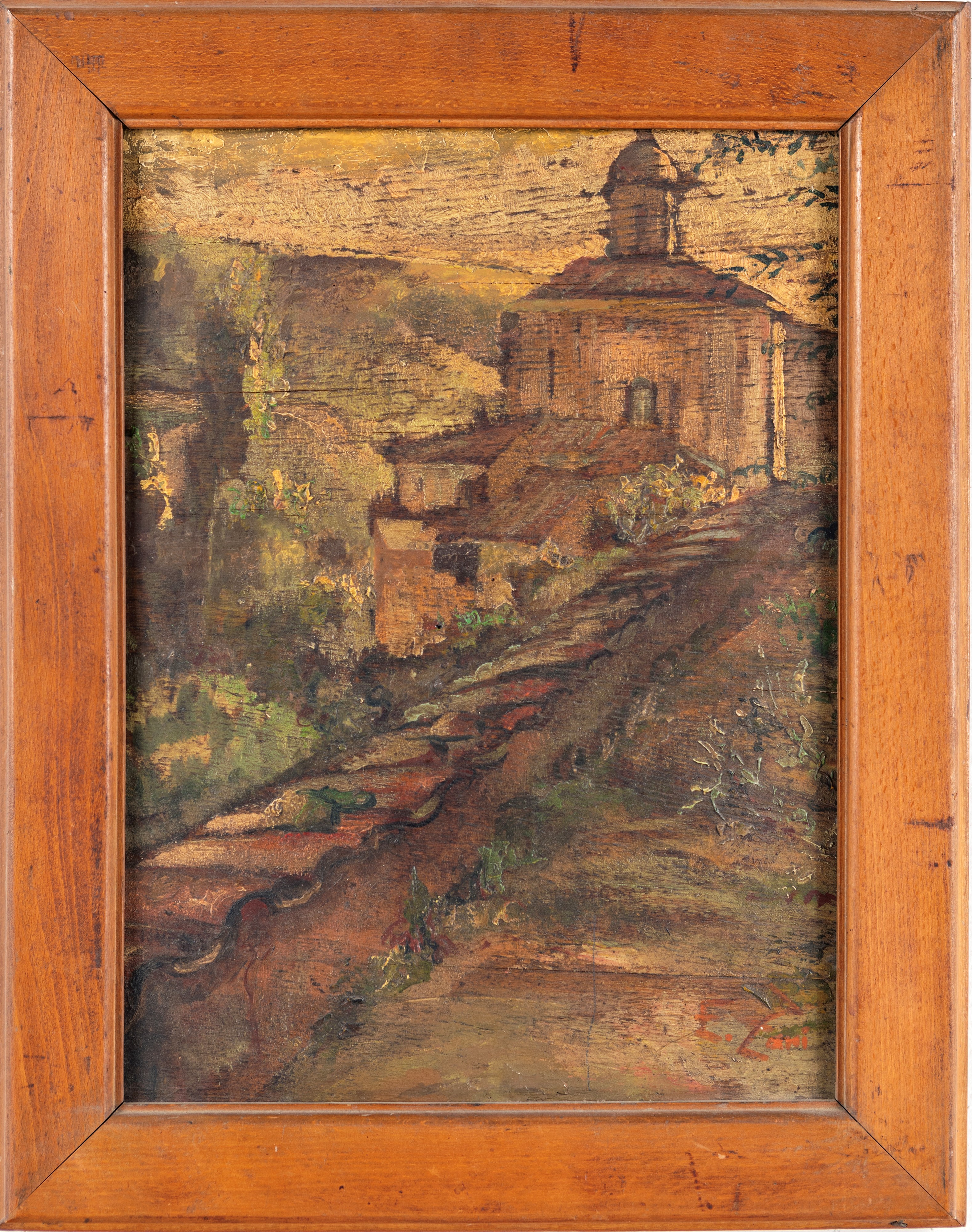 E. Zani (scuola Italiana del XX Secolo) - Veduta del Duomo di Todi