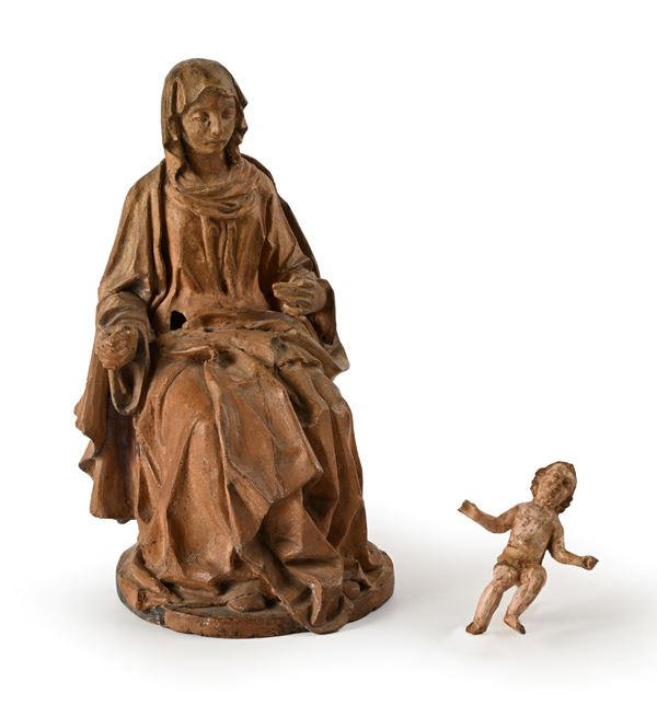 Plasticatore del XVII secolo - Madonna assisa