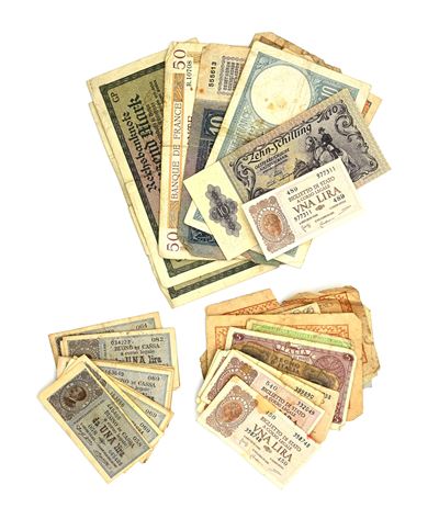 Lotto di 14 Pezzi di Buono di Cassa da una Lira (dall'ara/righetti Decreto 18.08.1914) Vittorio E...