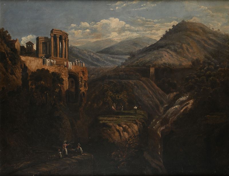 Scuola Romana della Fine del XVIII Secolo - Tempio della Sibilla a Tivoli