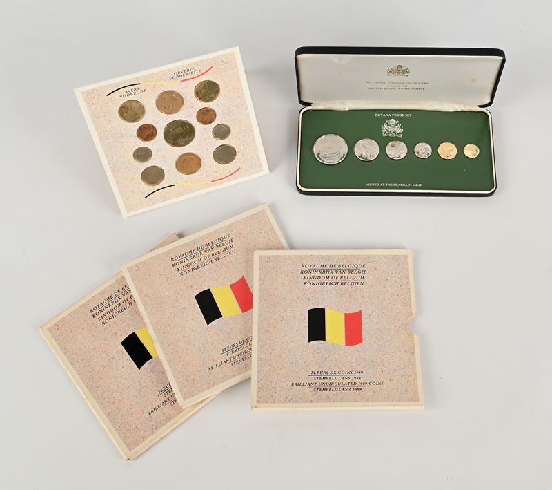 Serie Complete Guyana 1976 Proof; Belgio 1989 Fdc (3 Pz);
