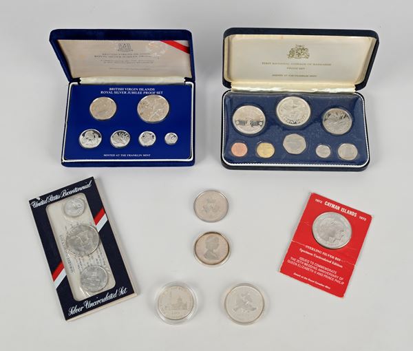 Lotto: Serie Proof Virgin Island 1977; Serie Proof Barbados 1973 e  8 monete Proof e FDC