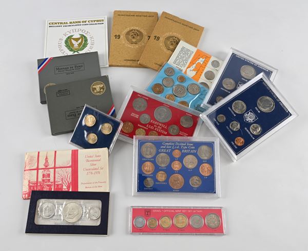 Lotto Serie monete estere: U.R.S.S., U.S.A., Francia, Gran Bretagna, Israele...