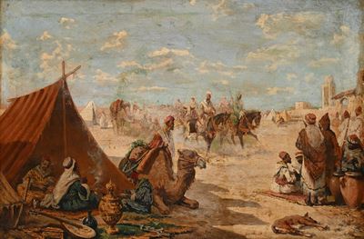 Accampamento Arabo nei Pressi delle Mura di una Città
