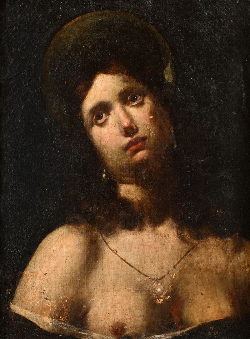 Pittore del XVIII Secolo - Ritratto Femminile con Perla