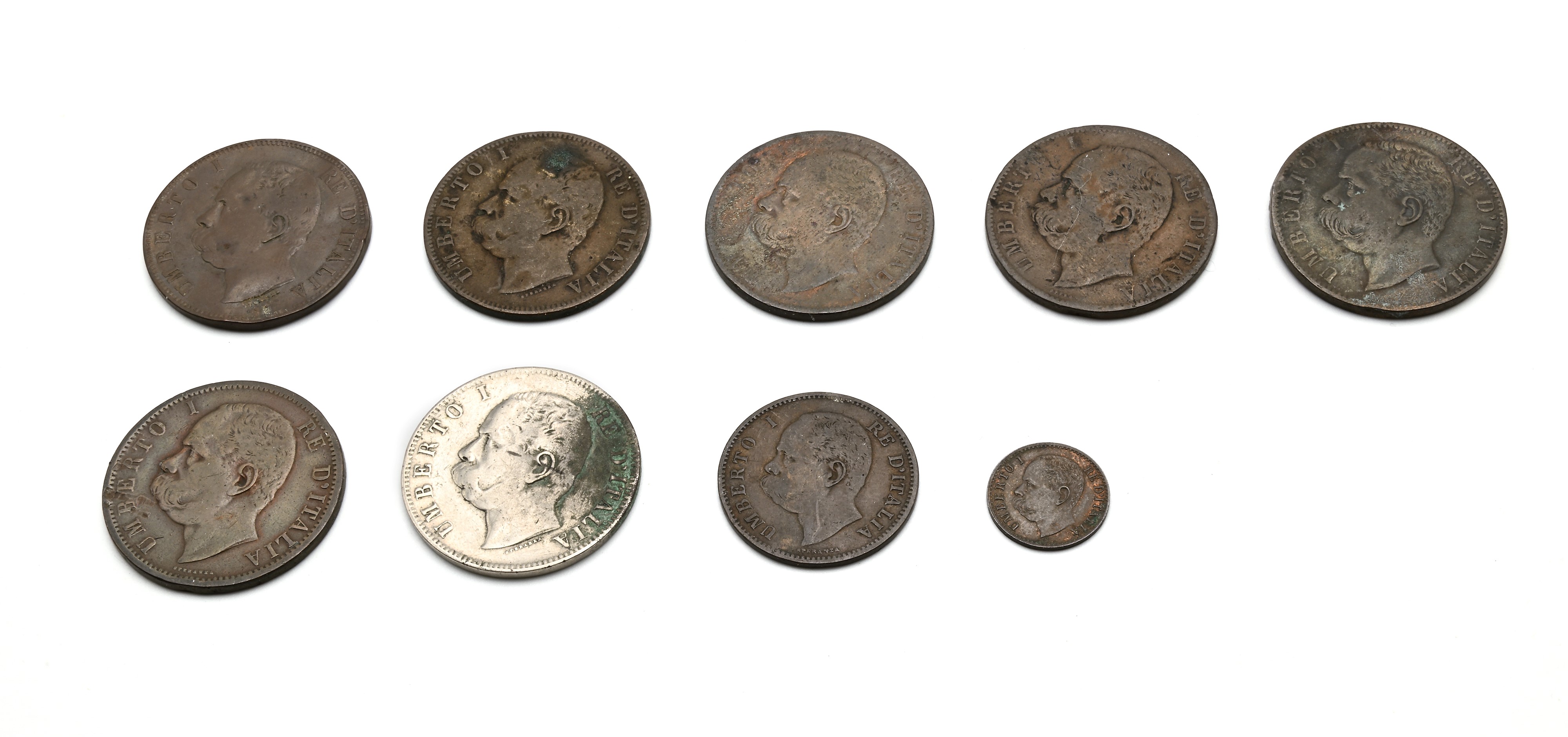 Lotto di Monete Metallo Vile Regno D'italia Umberto I, Vittorio Emanuele III e San Marino Vecchia...