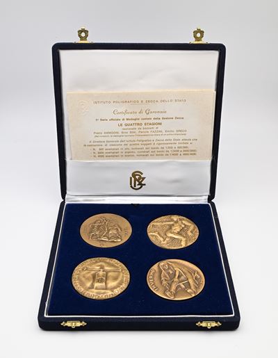 4 Medaglie in Bronzo "le Quattro Stagioni" Repubblica Italiana