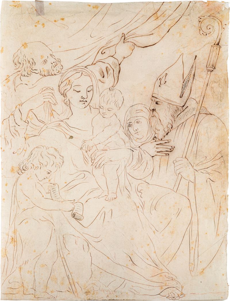 Scuola Italiana del XVIII Secolo - Madonna con San Ludovico