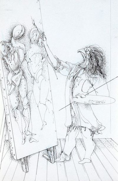 "le Presenze 1986", Penna su Carta CM 25x18,60