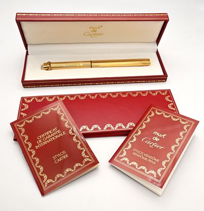 Cartier, Penna a sfera Must de Stylos in metallo placcato in oro giallo