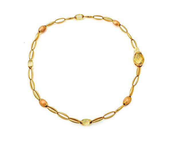 Chimento collana in oro e quarzi