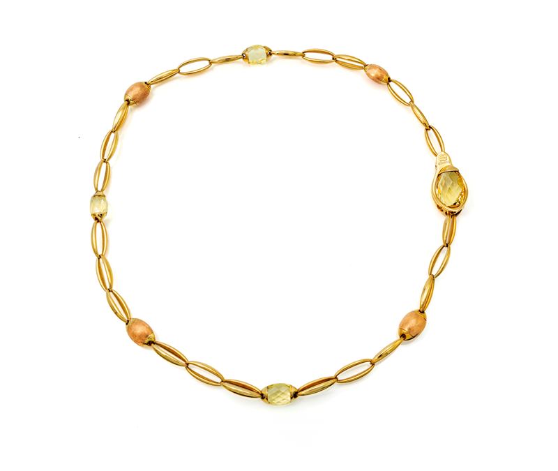 Chimento Collana in Oro e Quarzi