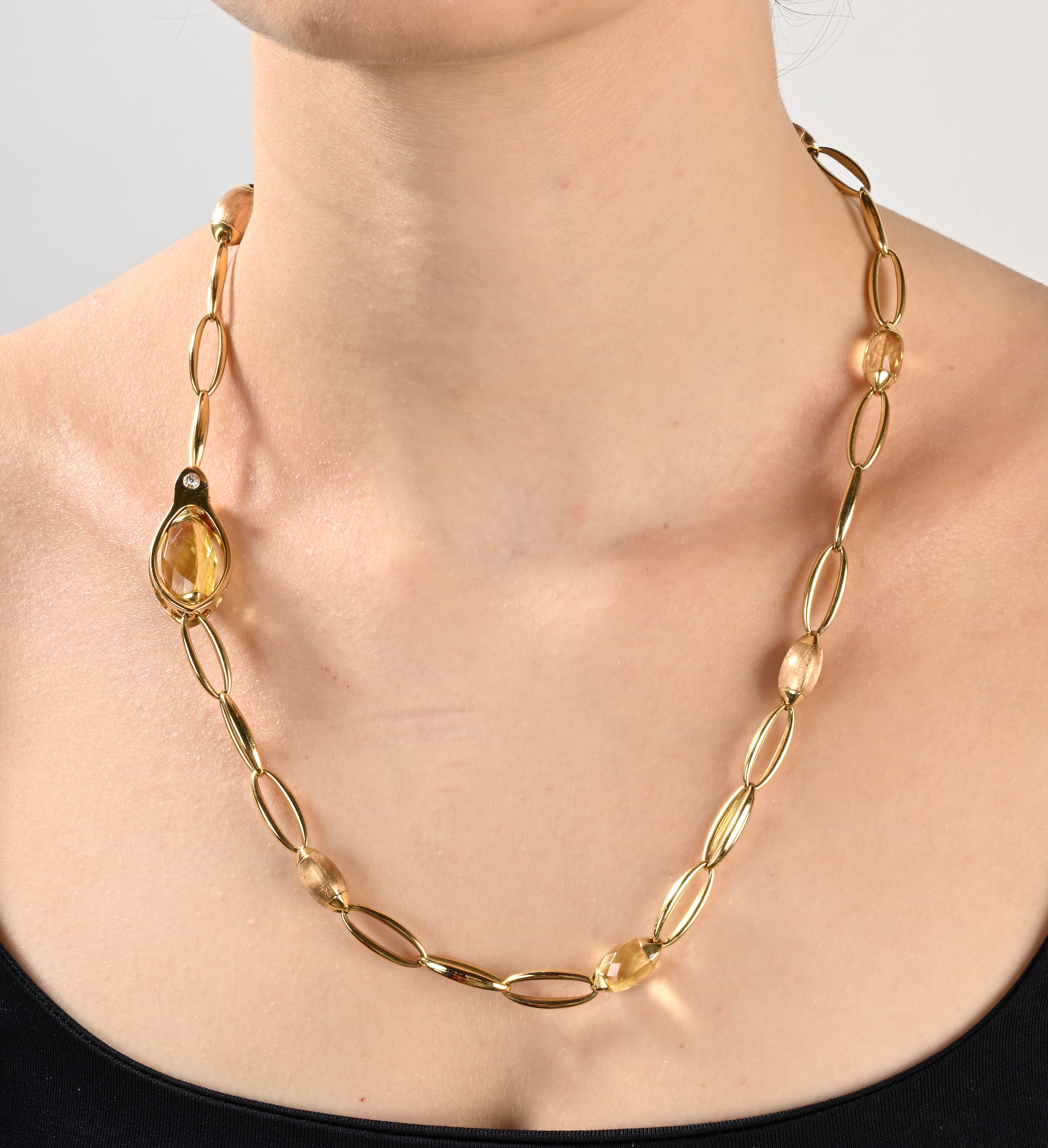 Chimento Collana in Oro e Quarzi