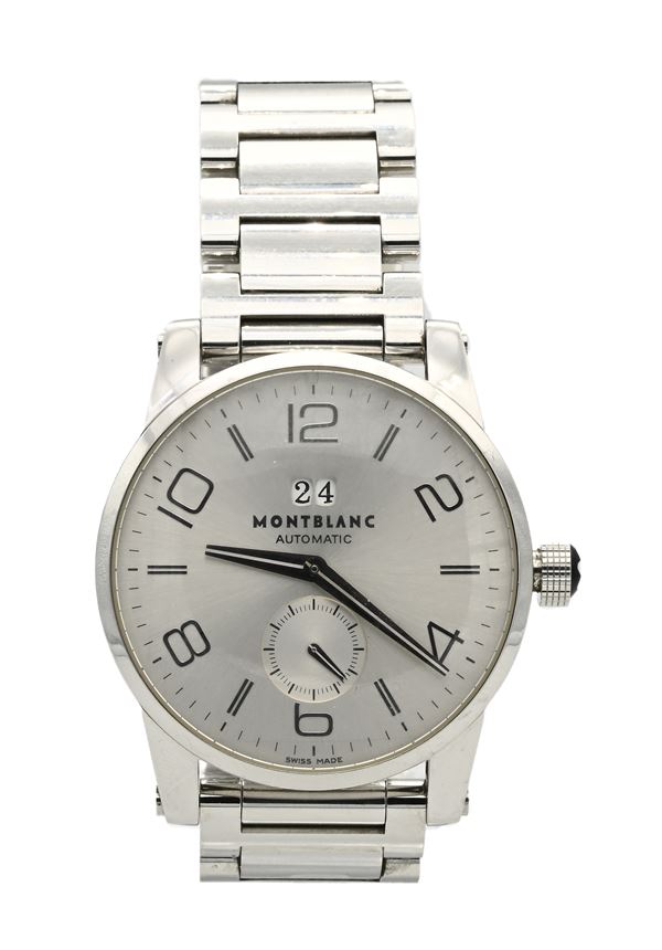 Montblanc Timewalker Steel Collection Automatic 7050 - Orologio da polso automatico da uomo in acciaio con datario, con bracciale originale in acciaio