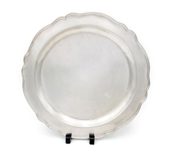Piatto da portata circolare in argento 800/000, Cile