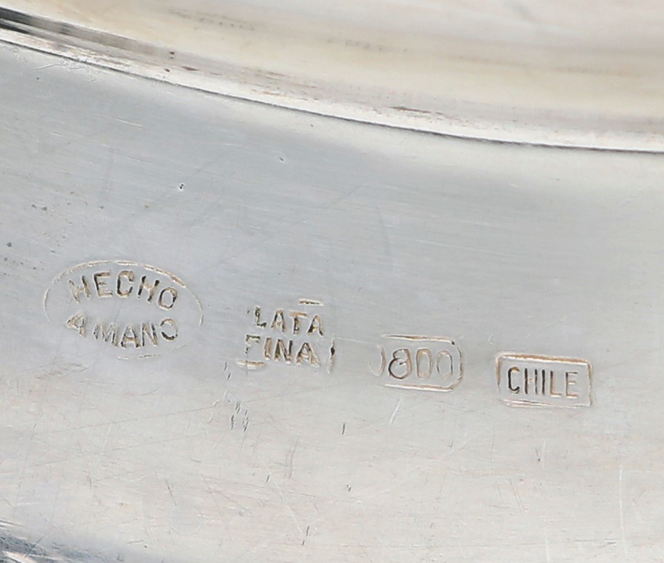 Piatto da Portata Circolare in Argento 800/000, Cile