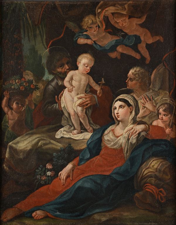Sacra Famiglia con angeli