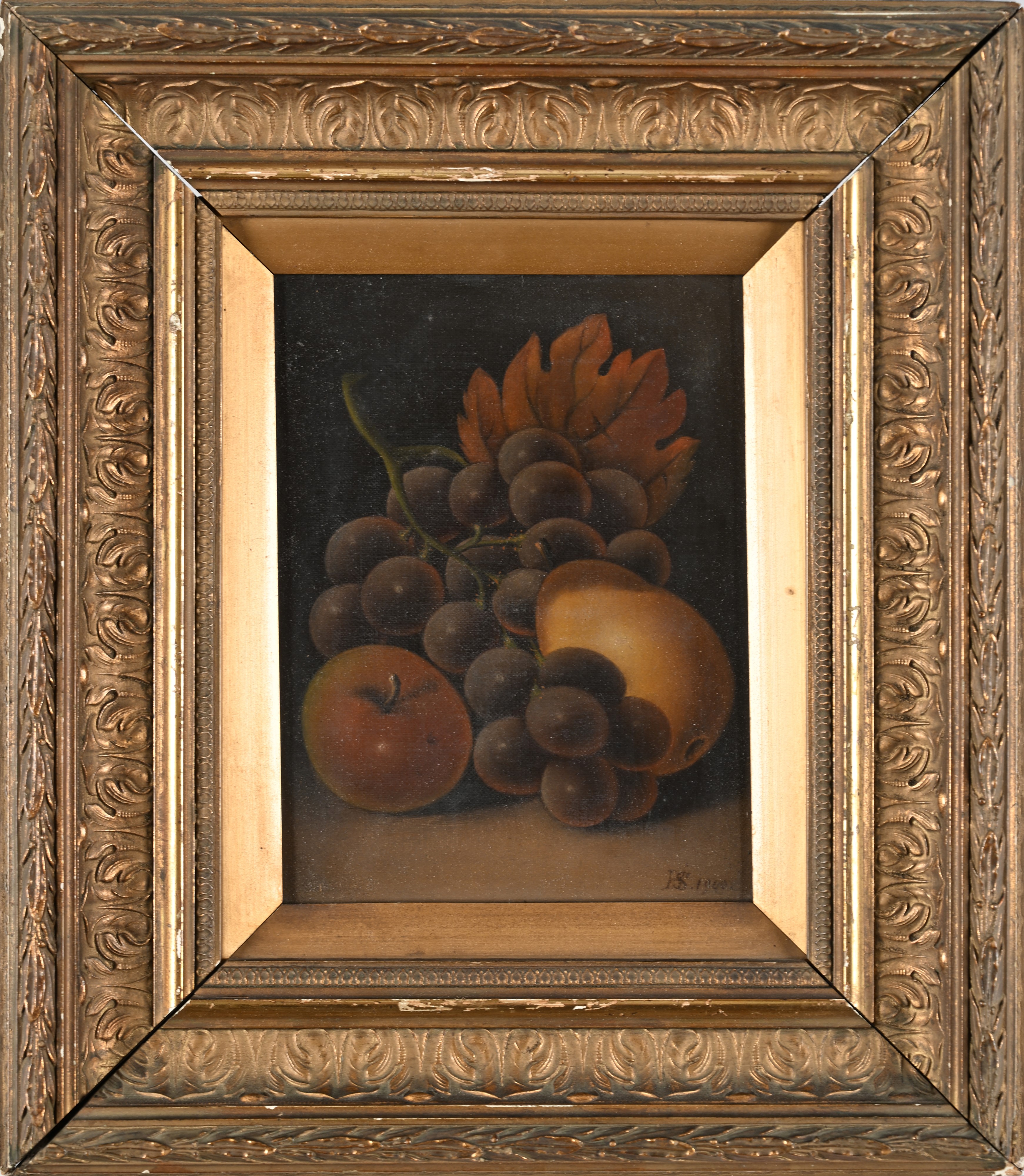 Heinrich Schmalz - Coppia di Nature Morte con Uva ed Altri Frutti