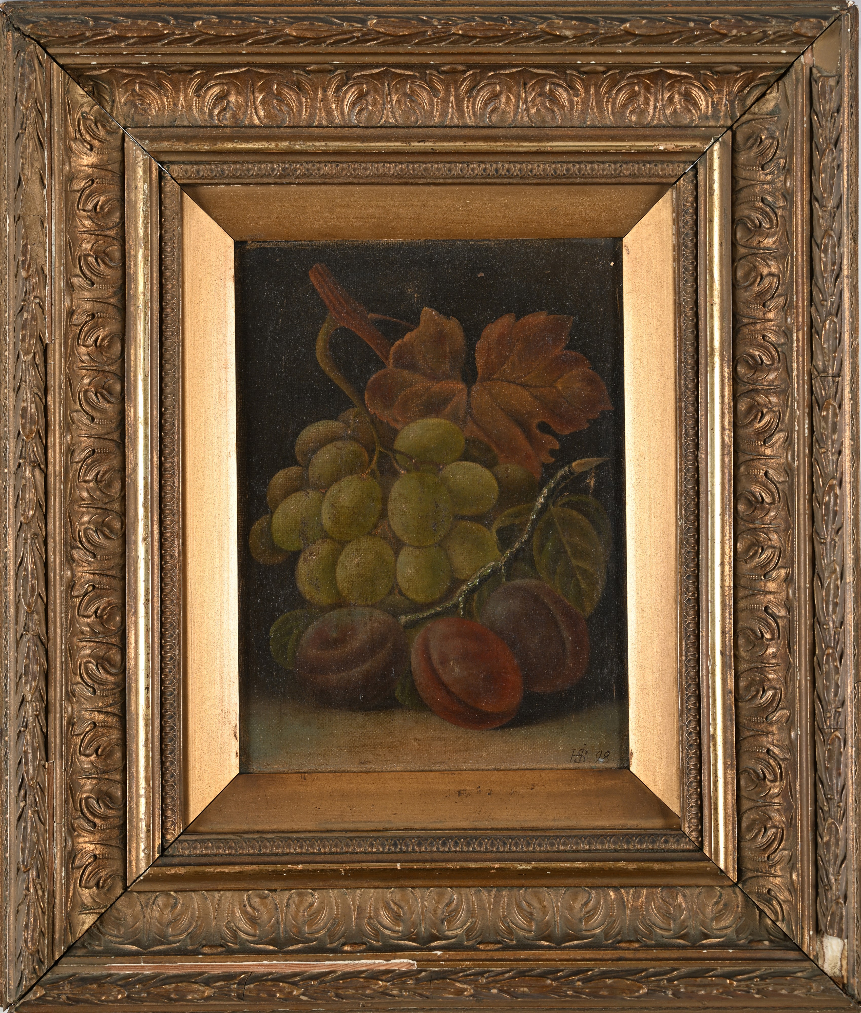 Heinrich Schmalz - Coppia di Nature Morte con Uva ed Altri Frutti