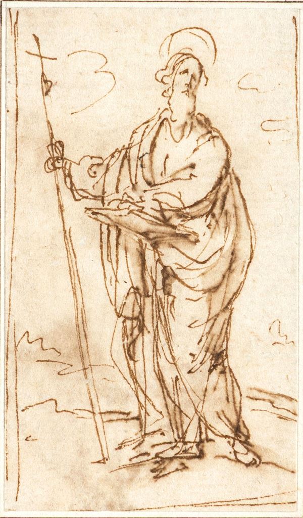 Scuola napoletana del XVII secolo - Studio di Santo