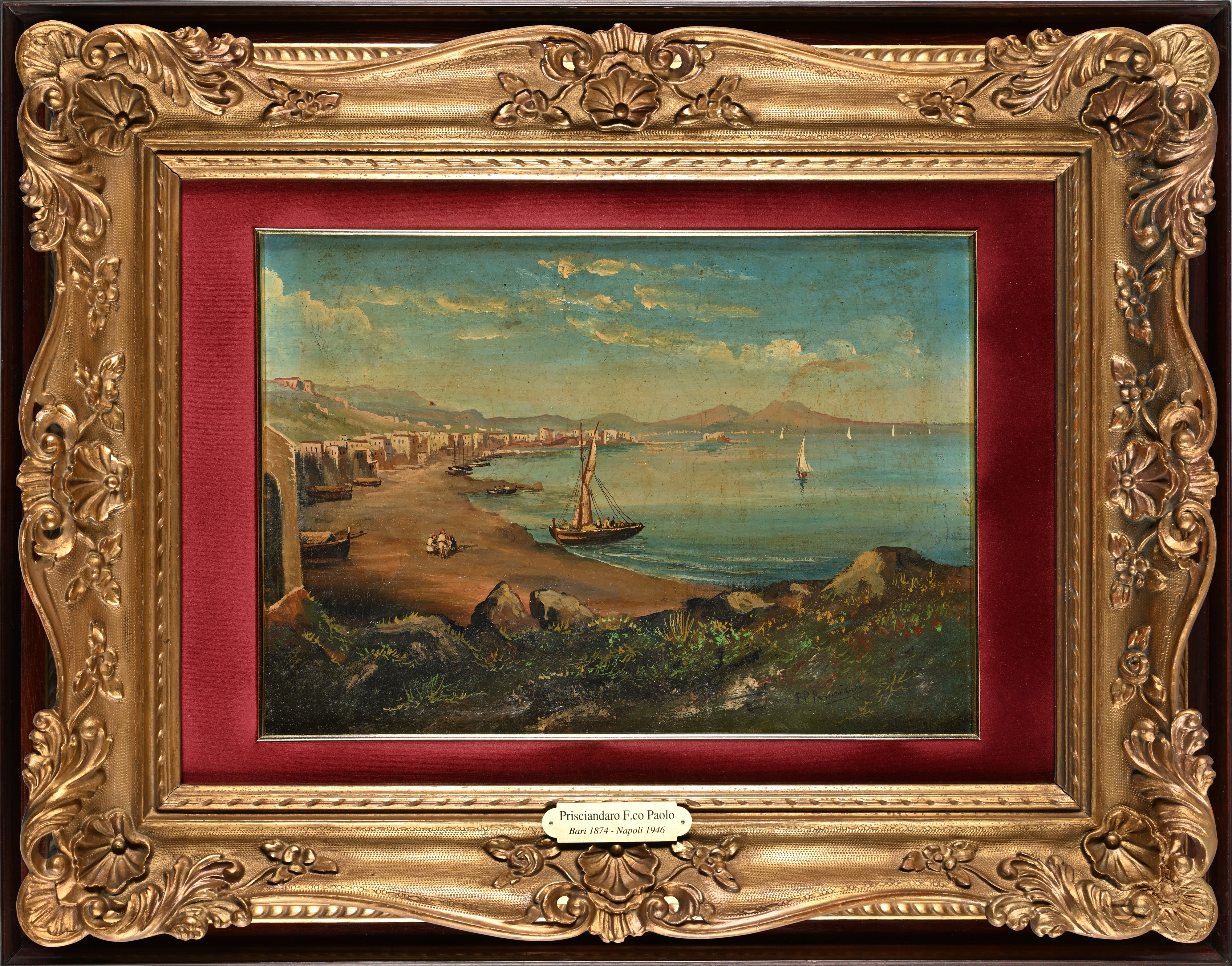 Francesco Paolo Prisciandaro - Veduta di Napoli da Mergellina