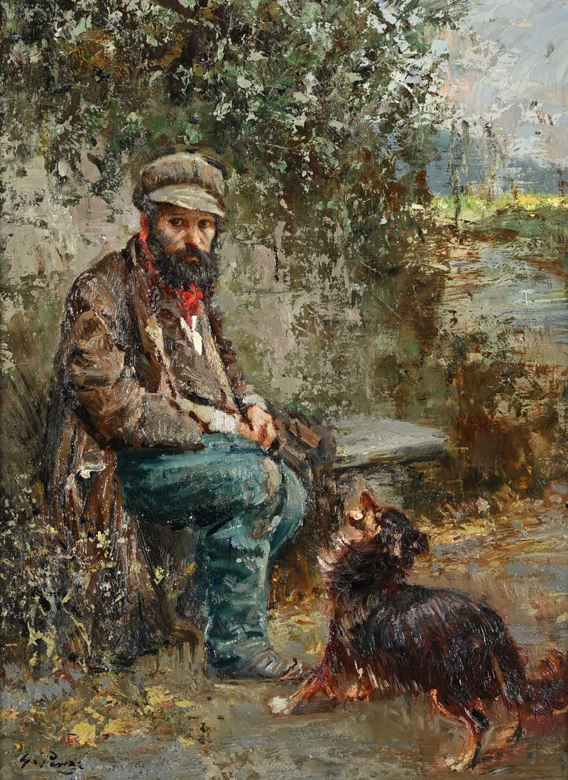 Giovanni Panza - Uomo con Cagnolino