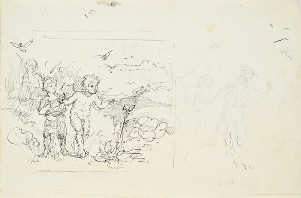 Recto: Studi di putto - Verso: Studio di nudo femminile