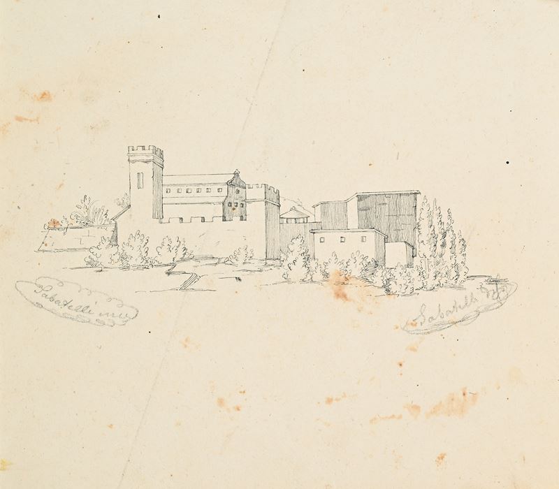 Luigi Sabatelli - Studio per Incisione Raffigurante una Città