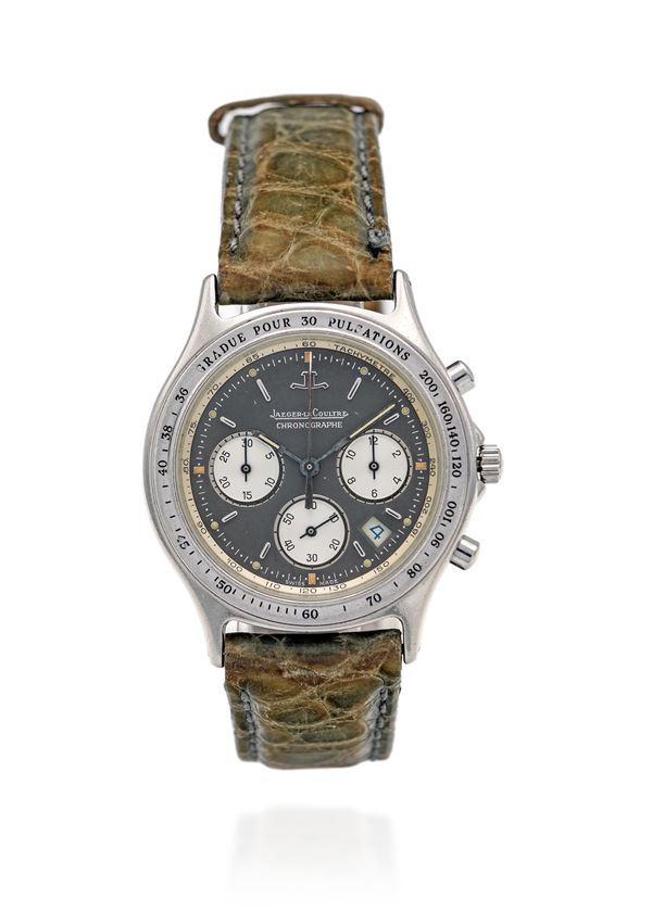 Jaeger le Coultre - Orologio cronografo con scala pulsometrica in acciaio