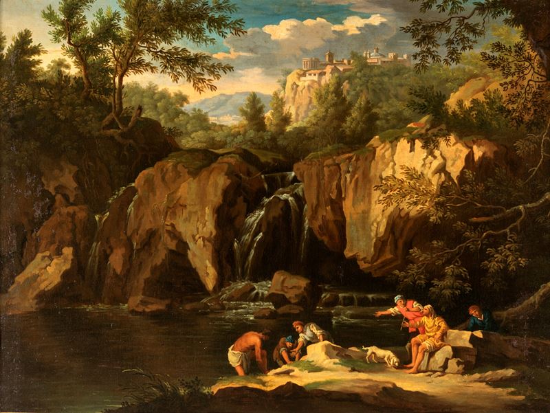 Paesaggio con personaggi