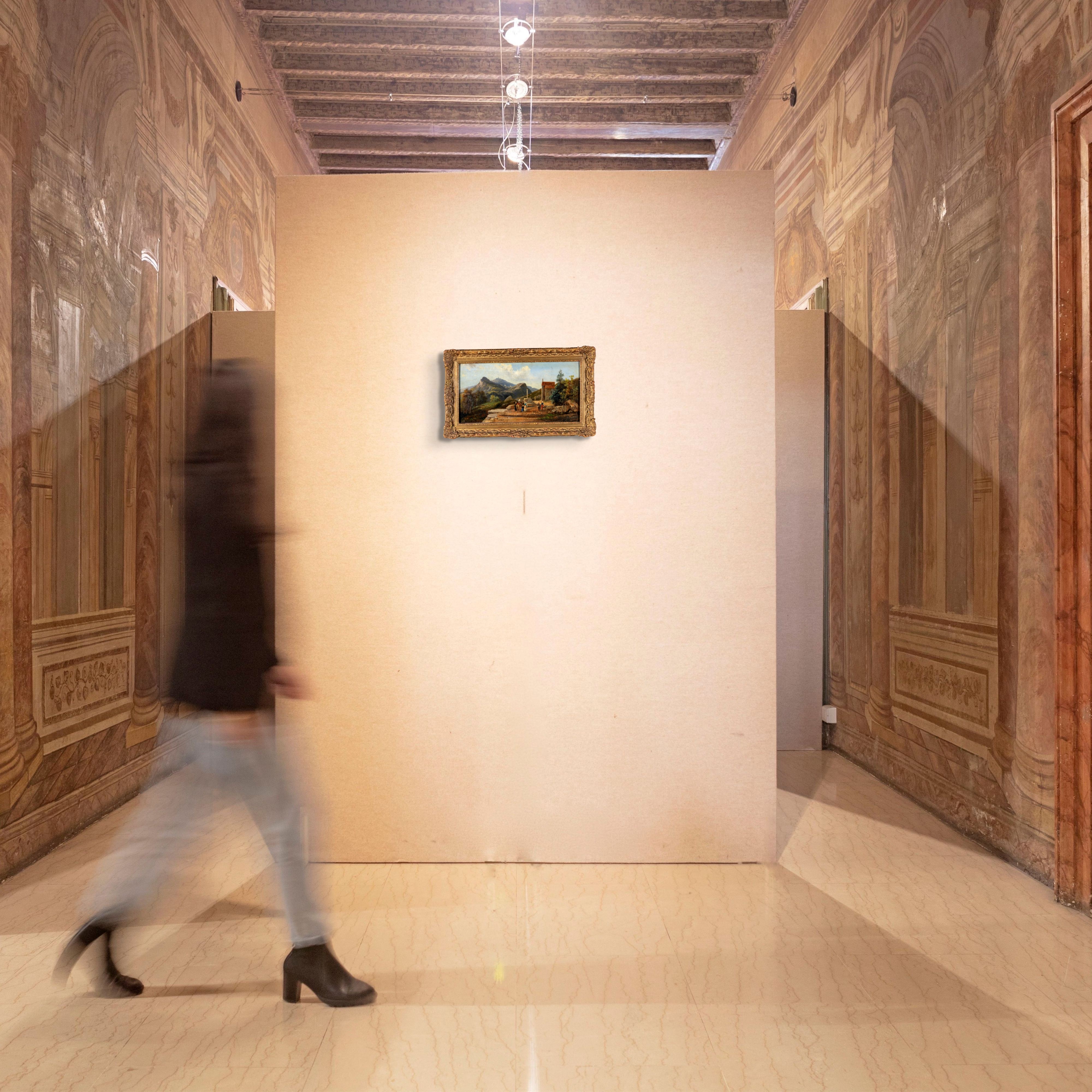 Scuola Romana del XIX Secolo - Paesaggio con montagne
